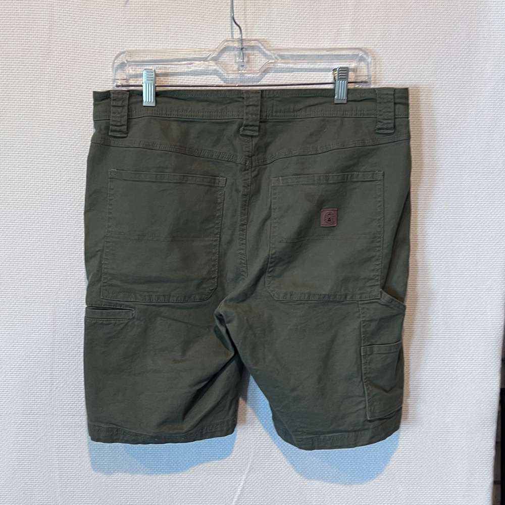 Coleman Olive Green Canvas Utility Shorts Size 34 Stretch Cotton Outdoor READ - Picture 3 of 11